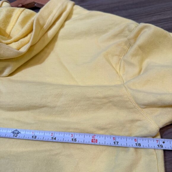 Vince Cropped Hoodie Sweater Cotton Yellow Womens SM - Picture 7 of 8